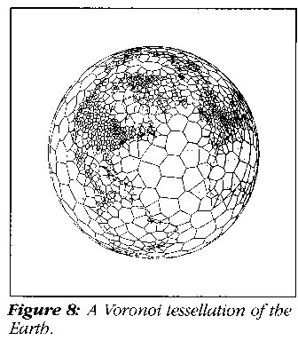 A Voronoi tessellation of the Earth.