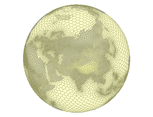 A global grid of Voronoi polygons